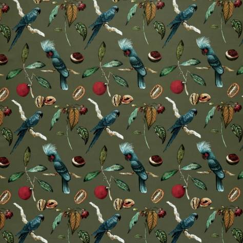 Ashley Wilde Tahiti Fabrics Cockatoo Fabric - Olive - COCKATOOOL