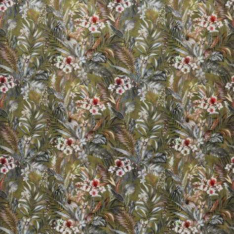 Ashley Wilde Tahiti Fabrics Kew Fabric - Olive - KEWOL