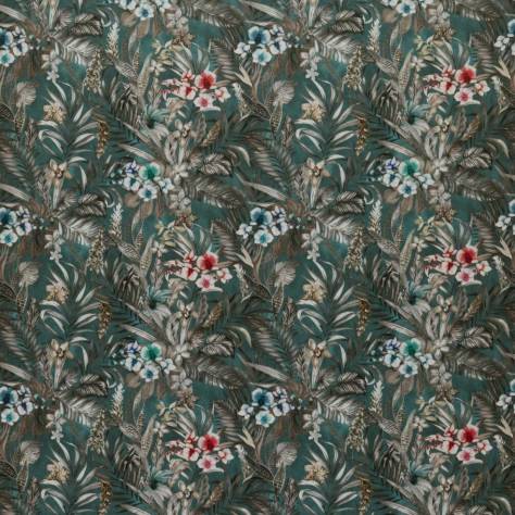 Ashley Wilde Tahiti Fabrics Kew Fabric - Teal - KEWTE