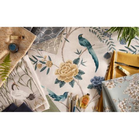 Ashley Wilde Kyoto Gardens Fabrics Harome Fabric - Dove - HAROME-DOVE - Image 3