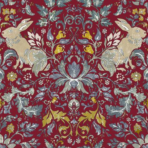 Chess Manor House Fabrics Tresco Fabric - Claret - TRESCOCLARET - Image 1