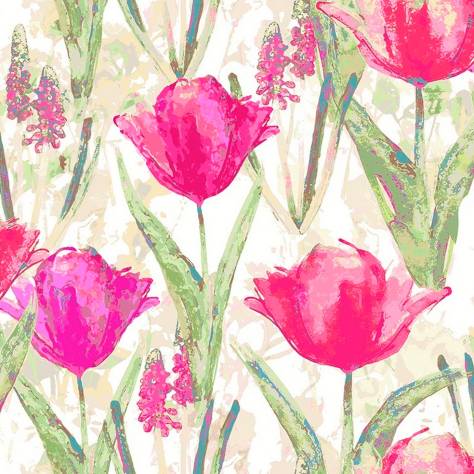 Chess Solstice Fabrics Tulips Fabric - Fuchsia - K1851  - Image 1