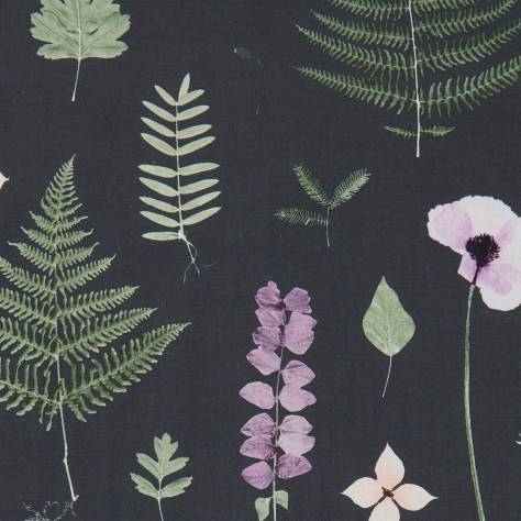 Clarke & Clarke Botanica Fabrics Herbarium Fabric - Heather/Ebony - F1089/03