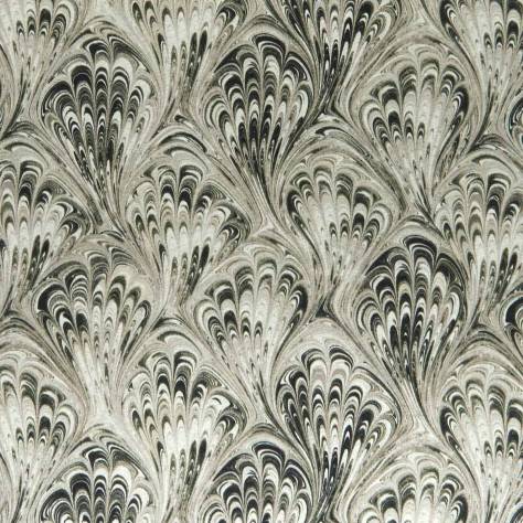 Clarke & Clarke Botanica Fabrics Pavone Fabric - Charcoal/Natural - F1094/02