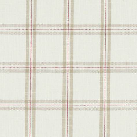 Clarke & Clarke Avebury Fabrics Kelmscott Fabric - Raspberry/Linen - F1124/06