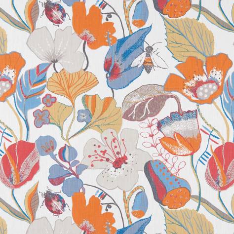 Clarke & Clarke Oriental Garden Fabrics Lotus Fabric - Spice - F1289/04