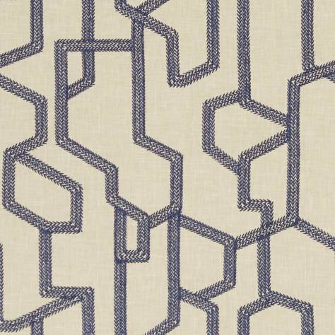 Clarke & Clarke Exotica Fabrics Labyrinth Fabric - Midnight - F1300/04 - Image 1
