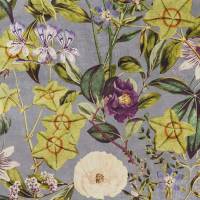 Passiflora Fabric - Slate/Amethyst