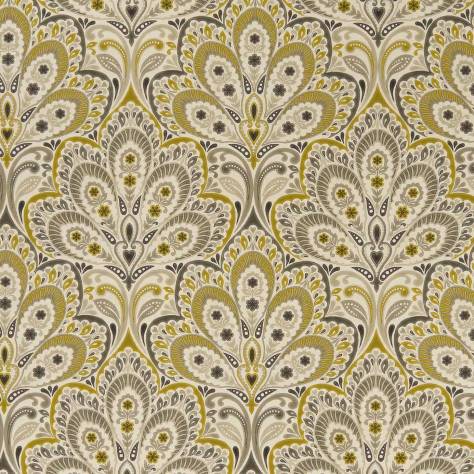 Clarke & Clarke Eden Fabrics Persia Fabric - Charcoal/Ochre - F1332/01 - Image 1