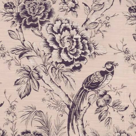 Clarke & Clarke Botanist Fabrics Avium Fabric - Blush / Damson - F1429/01 - Image 1