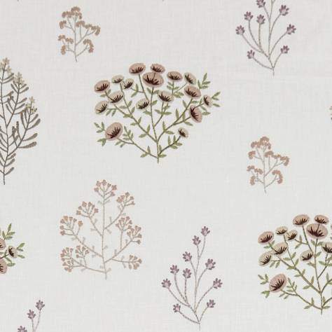 Clarke & Clarke Botanist Fabrics Floris Fabric - Blush / Damson - F1431/01