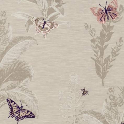 Clarke & Clarke Botanist Fabrics Monarch Fabric - Blush / Damson - F1432/01