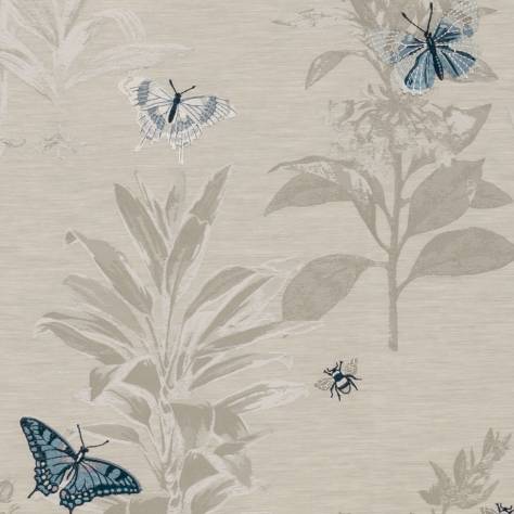 Clarke & Clarke Botanist Fabrics Monarch Fabric - Mineral / Denim - F1432/04