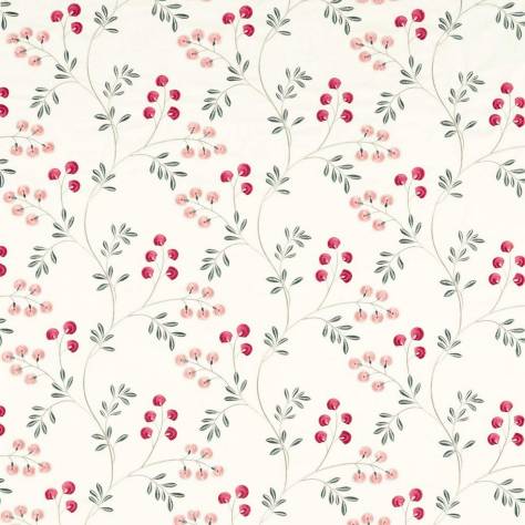 Clarke & Clarke Pavilion Fabrics Rochelle Fabric - Blush/Raspberry - F1556/02 - Image 1