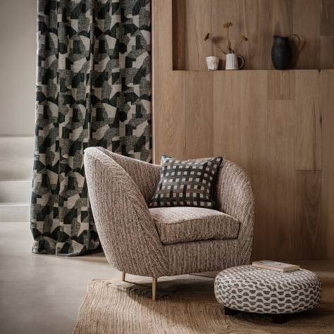Clarke & Clarke Soren Fabrics Espen Fabric - Charcoal/Linen - F1631/01 - Image 3