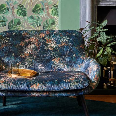 Clarke & Clarke Exotica 2 Fabrics Congo Fabric - Amethyst/Emerald - F1612/01 - Image 3