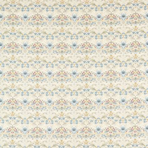 Clarke & Clarke William Morris Designs Fabrics Strawberry Thief Fabric - Linen/Plum - F1678/04 - Image 1