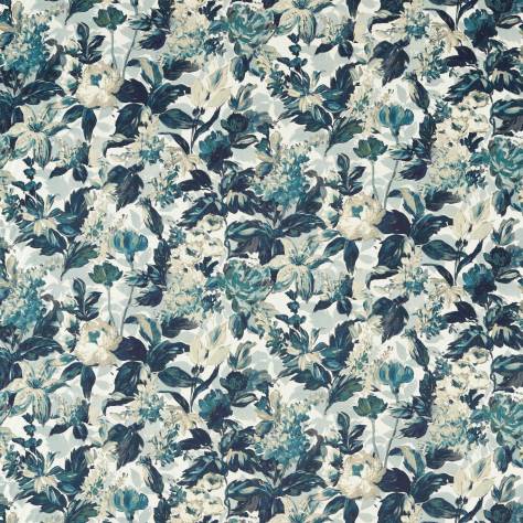 Clarke & Clarke Marianne Fabrics Lilum Fabric - Denim/Ivory - F1655/01