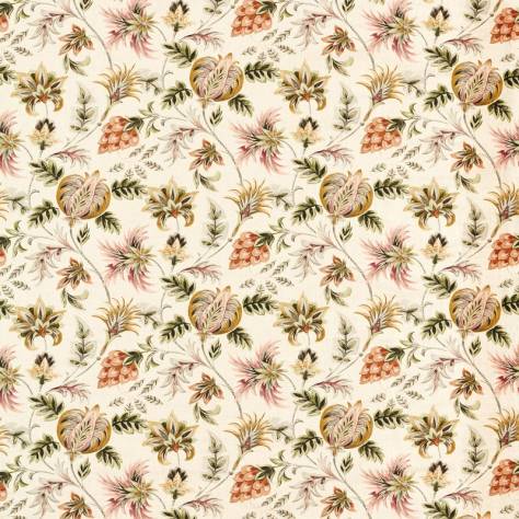 Clarke & Clarke Secret Garden Fabrics Roseraie Fabric - Blush/Sage - F1739/01 - Image 1