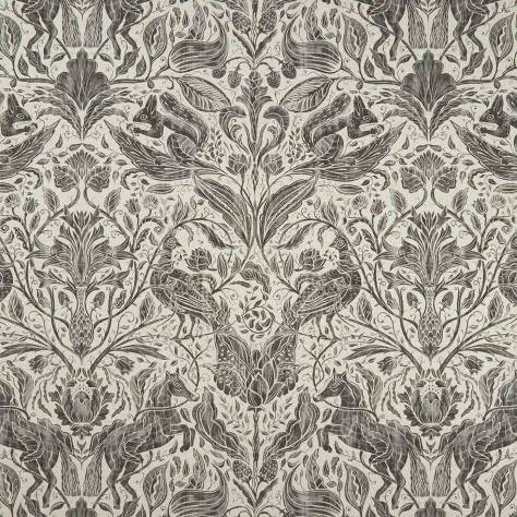 Studio G Country Garden Fabrics Forest Trail Fabric - Charcoal/Cream - F1158/01 - Image 1