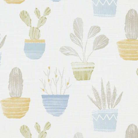 Studio G Roof Garden Fabrics Cactus Fabric - Chambray/Honey - F1233/01 - Image 1