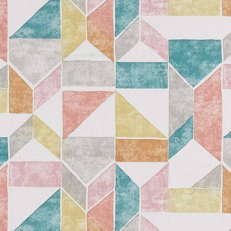 Studio G Bohemia Fabrics Lanna Fabric - Coral / Teal - F1464/02 - Image 1