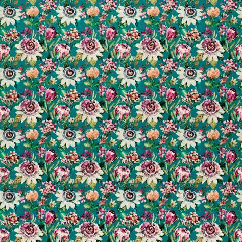 Studio G Amazonia Fabrics Paradise Fabric - Teal Velvet - F1520/04 - Image 1