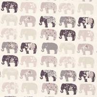 Elephants Fabric - Natural