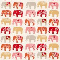 Elephants Fabric - Spice