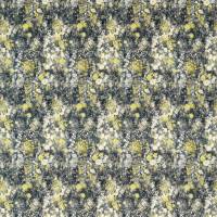 Rosedene Fabric - Charcoal/Chartreuse