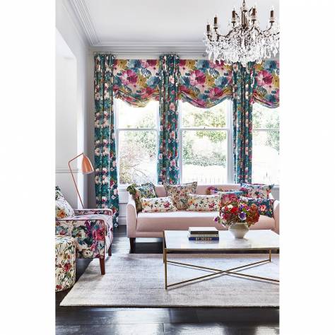 Studio G Floral Flourish Fabrics Kingsley Velvet Fabric - Midnight - F1573/01 - Image 2