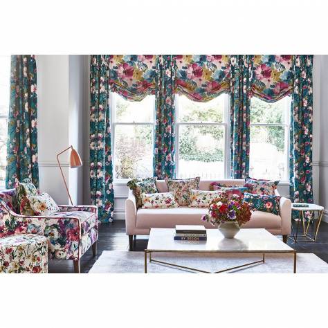 Studio G Floral Flourish Fabrics Kingsley Velvet Fabric - Noir - F1573/02