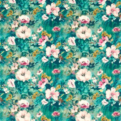 Studio G Floral Flourish Fabrics Rugosa Fabric - Kingfisher - F1579/01 - Image 1