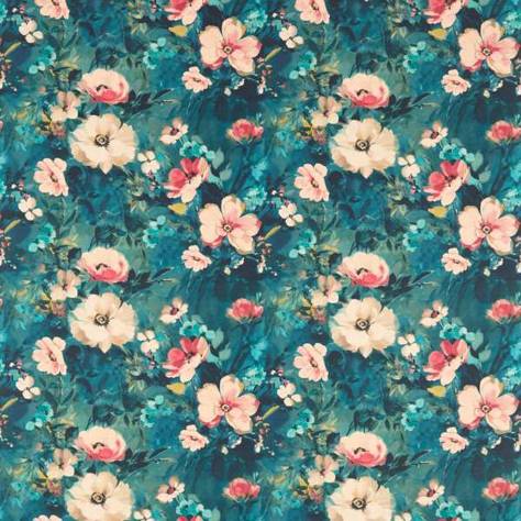Studio G Floral Flourish Fabrics Rugosa Linen Fabric - Midnight - F1584/01 - Image 1