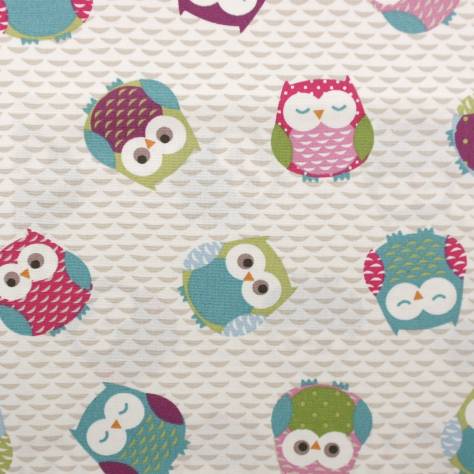 Fryetts Novelty Time Fabrics Owls Fabric - Multi - OWLSMULTI - Image 1