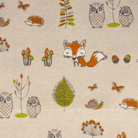 Fryetts Novelty Time Fabrics Woodland Fox Fabric - Multi - WOODLANDFOXMULTI