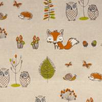 Woodland Fox Fabric - Multi