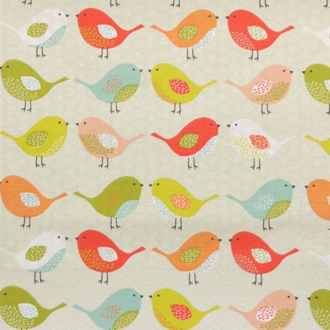 Fryetts Scandi Fabrics Birds Fabric - Multi - BIRDSMULTI - Image 1