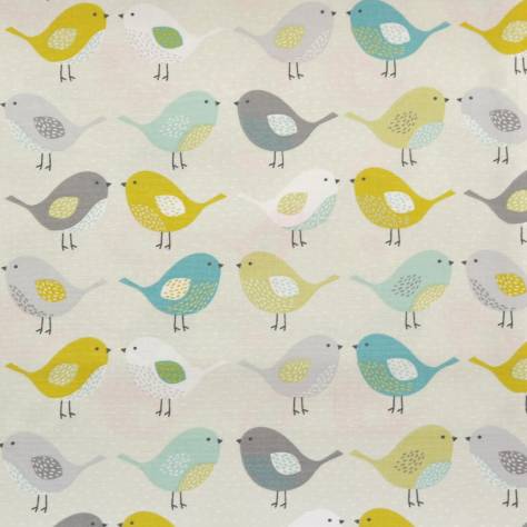 Fryetts Scandi Fabrics Birds Fabric - Ochre - BIRDSOCHRE - Image 1