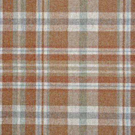 Abraham Moon & Sons Moorland III Fabrics Glen Coe Fabric - Rust/Aqua - U1545/AU36
