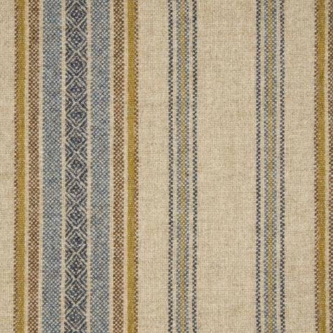 Abraham Moon & Sons Stripes and Checks Fabrics Blenheim Fabric - Natural/Denim - U1904/W01