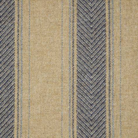 Abraham Moon & Sons Stripes and Checks Fabrics Regency Fabric - Natural/Denim - U1905/A01