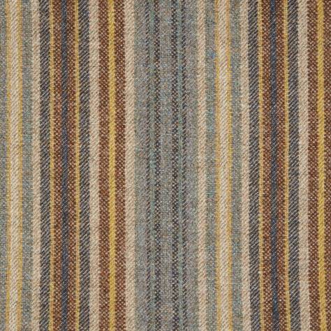 Abraham Moon & Sons Stripes and Checks Fabrics Burleigh Fabric - Denim/Gold - U1909/K07