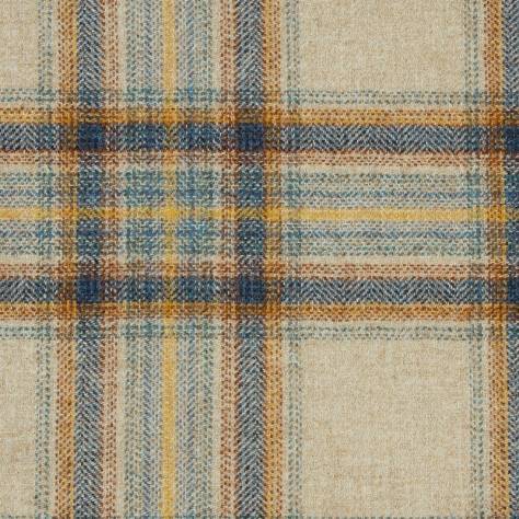 Abraham Moon & Sons Stripes and Checks Fabrics Wentworth Check Fabric - Natural/Denim - U1913/K06 - Image 1