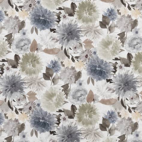 Beaumont Textiles Cottage Garden Fabrics Dahlia Fabric - Winter - DAHLIAWINTER
