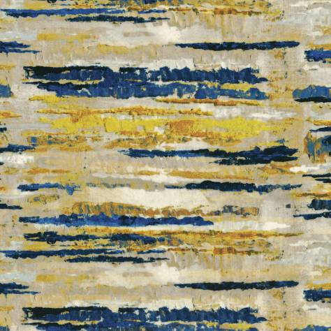 Casamance  Berkeley Square Fabrics Courtoisie Fabric - Blue/Gold - 38210216