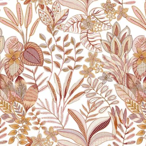Casamance  Flores Fabrics Tereshchenko Fabric - Rose Blush / Mordore - 43750351