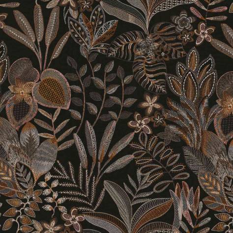 Casamance  Flores Fabrics Tereshchenko Fabric - Noir de Lune - 43750454