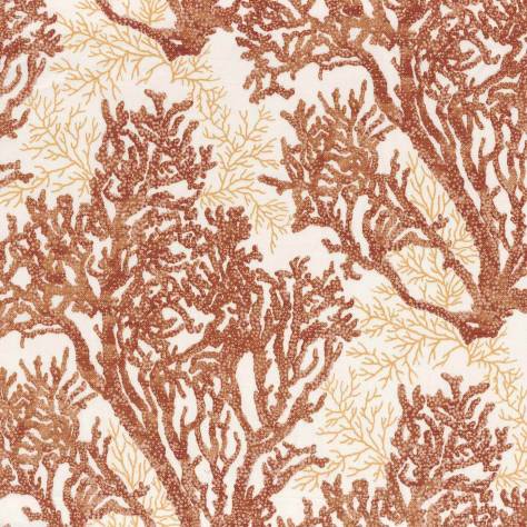Casamance  Touquet Paris Plage Fabrics Aquamarine Fabric - Orange Brulee - 44550105
