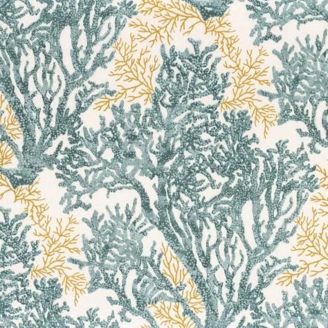 Casamance  Touquet Paris Plage Fabrics Aquamarine Fabric - English Green / Mustard - 44550221 - Image 1